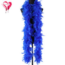 Azul real pena boa fofo peru pena xale vestido de casamento festa carnaval decorativo 60 gramas/1 peças 2024 - compre barato