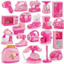 Детские Мини развивающие кухонные игрушки, розовая бытовая техника, детский игровой домик, кухонные игрушки, подарки для девочек 2024 - купить недорого