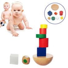 Conjunto de blocos geométricos de madeira n8k1, brinquedo educacional para crianças, aprendizado de equilíbrio para crianças, montessori, trainin 2024 - compre barato