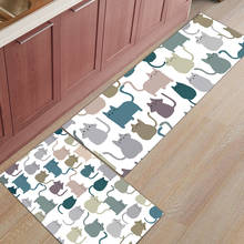 Kawaii Cat White Long Kitchen Mat Home Entrance Doormat Anti-slip Bathroom Rug Home Floor Decoration 2024 - buy cheap
