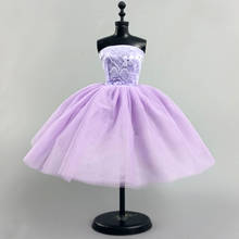 Vestido de Ballet corto púrpura para Barbie, trajes de muñeca, vestido de noche, ropa para muñecas Barbie, accesorios para muñecas BJD 1/6 2024 - compra barato