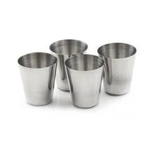 New 4pcs Camping / Travel Stainless Steel Shot Glass Set 2024 - buy cheap