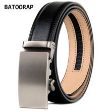 BATOORAP Simple Automatic Belt Male Black Formal Waist Strap Men's Genuine Leather Belt With Buckle 110-130CM BA-RQS09 2024 - buy cheap