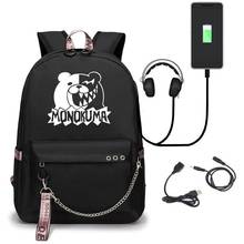 Anime Danganronpa Backpack School Book Bags Travel Boys Girls Laptop Headphone USB Port Daily Mochila 2024 - buy cheap
