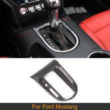 For Mustang Car Interior Side Gear Shift Panel For Ford Mustang 2015 2016 2017 Carbon Fiber Inside Strip Decor Cover LHD 2024 - buy cheap