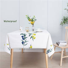 Mantel impermeable a prueba de aceite, cubierta de mesa moderna Pastoral con estampado de hojas verdes, Rectangular, para boda, comedor y té 2024 - compra barato