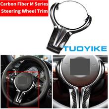 Car Styling Real Carbon Fiber Steering Wheel Trim Cover Sticker For BMW M2 F87 M3 F80 M4 F82 M5 F10 M6 F06 X5M X6M Accessories 2024 - buy cheap