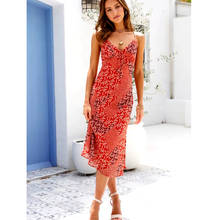 GypsyLady Orange Floral Strappy Dress Summer Vintage Holiday Women Dress Backless Sexy Ruffles Button Lady Female Long Dress 2024 - buy cheap