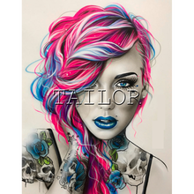 Cuadros full square 5d diamond painting kit set Woman beauty tattoo color complet embroidery Cross stitch mosaic dirll drawing 2024 - buy cheap