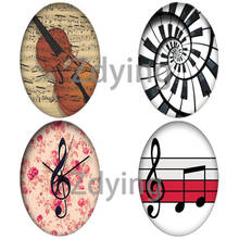 Zdying Hot Selling Music Notes Pattern Oval Glass Photo Cabochon Flatback Base Tray Blank DIY Jewelry Findings For Brooch Charm 2024 - buy cheap