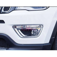 For Jeep Compass 2017 2018 2019 Chrome Front Fog Lamp Cover Light Trim Garnish Panel Frame Car Styling Accessories 2024 - buy cheap