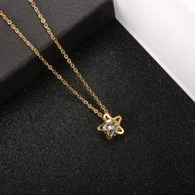 Luxury Hollow Star With Rhinestone Zircon Pendant Women Men Link Chain Necklace Sexy Choker Elegant Wedding Party Jewelry Bijoux 2024 - buy cheap