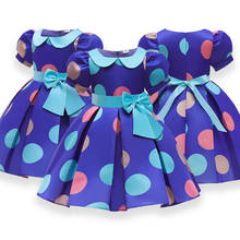 Easter Clothes 2021 Spring New Print Bowknot Children Dress For Girls Princess Dresses Puff Sleeve Polka Dot Little Girl Dresses 2024 - buy cheap