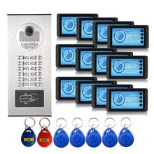 Sistema de intercomunicación para apartamentos, Kit de videoportero para puerta, teléfono, Monitor de 7 "con 5-RFID keyfobs para 4-2 hogares, 4-12 unidades 2024 - compra barato