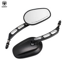 ROAOPP 1 Pair 8mm Motorcycle Mirrors Black Side Rearview Mirror Aluminum Moto Motorcycle Mirror for Universal Harley Davidson 2024 - buy cheap