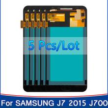 Pantalla LCD de copia Oled para móvil, montaje de digitalizador con pantalla táctil, 2015 de prueba, para Samsung J7 100%, SM-J700F, J700M, J700H/DS, 5 uds. 2024 - compra barato