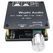 ZK-1002L 100WX2 Мини Bluetooth 5,0 Беспроводная плата цифрового усилителя звука, стерео усилитель постоянного тока 12В 24В 2024 - купить недорого