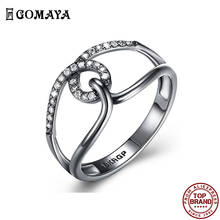 Женское кольцо с прозрачным цирконием GOMAYA, кольцо в минималистичном стиле с объемным декором, подарок для подруги на выпускной, день рождения, бижутерия 2024 - купить недорого