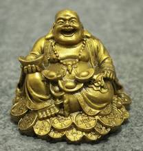Китайский буддизм медный Богатство счастливый смех Майтрея статуя Будды 2024 - купить недорого