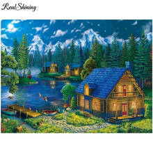 5D Diamond Painting village tree lake mountain animals Cross Stitch 3d Embroidery full Square/Round Drill Mosaic decor FS7223 2024 - buy cheap