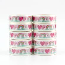 NEW 10pcs/lot Decorative Rainbow and Pink Hearts Washi Tapes DIY Scrapbooking Planner Adhesive Masking Tapes Kawaii Stationery 2024 - buy cheap