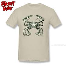 3D Crab T-shirt Print Beige T Shirt For Men Crew Neck Tops Cotton Tees Animal Art Cool Clothes Guys Funky Tshirt Free Shipping 2024 - buy cheap