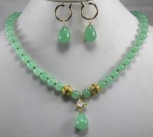 ¡2 estilos! Collar de jade verde claro de 8mm + juego de pendientes y colgante de gancho l, venta al por mayor 2024 - compra barato