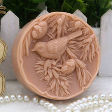 New Product!!1pcs Bird with Pine Tree Branch(zx280) Food Grade Silicone Handmade Soap Mold Crafts DIY Mould 2024 - buy cheap