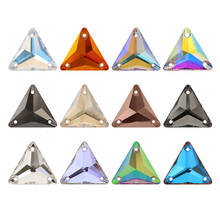 K9 Glass Crystal 12mm,16mm,22mm Triangle Sew On Stone Flat Back Sewing Jewelry Beads More Colors 2024 - buy cheap
