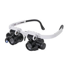 8X/15X/23X Lens Magnifier Glasses Loupes with 2 LED Light Portable Magnifying Eyewear for Reading Jewelers Watchmaker Repairing 2024 - compre barato