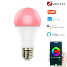 10W Tuya Zigbee3.0 Smart Home LED Bulb Light Lamp E27 RGB Smart Home Remote Voice APP Control Work With Alexa Echo Google Home 2024 - buy cheap