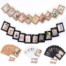 10pcs/set Happy Birthday Paper Photo Frame Banner Party Decoration First Garland Deco Baby Boy Girl My 1st One 1 Year Supplies 2024 - купить недорого