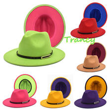 Шляпа Федора с широкими полями для мужчин и женщин, фетровая Панама, верхняя Кепка в английском стиле, джазовая 2024 - купить недорого