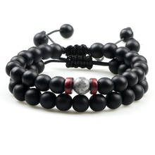 2Pcs/Set Charm Couple Bracelet Matte Beads Braided Bracelets Handmade Natural Stone Bangles Yoga Jewelry New Gift For Girlfriend 2024 - buy cheap