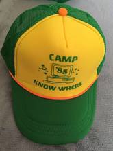 Dustin Replica Yellow Green Hat Mesh Trucker Cap '85 "Camp Know Where" Baseball Cap Cosplay Costumes Props New 2024 - buy cheap