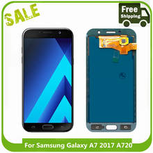 OLED для Samsung Galaxy A7 2017 A720 A720F SM-A720F, ЖК-дисплей, сенсорный экран, дигитайзер, для сборки, для SM A720 экран 2024 - купить недорого