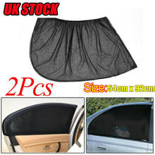 2Pcs Car Sun Visor Rear Side Window Sun Shade Mesh Fabric Sun Visor Shade Cover Shield UV Protector Black Auto Sunshade Curtain 2024 - buy cheap