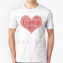 Essential Oils Heart Word Art T Shirt Diy Big Size 100% Cotton Heart Essential Oils Young Living Doterra Aromatherapy Health 2024 - buy cheap