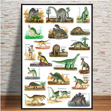 Dinosaur Evolutionary Picture Nordic Art Decor Poster Quality Canvas Painting Home Decor Nursery Kids Room Wall Decor A891 2024 - buy cheap