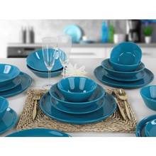 Hitit conjunto de jantar para 6 pessoas, azul, prato, sobremesa, tigela, pedra, talheres 2024 - compre barato