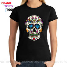 2020 Verano style t shirt Mexican sugar skull printed T shirt women's unique design skeleton t shirt camiseta 2024 - buy cheap