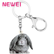 Newei Acrylic Grizzle Easter Hare Rabbit Bunny Keychains Keyring Print Animal Key Chain Jewelry Women Teen Wallet Bag Accessory 2024 - buy cheap