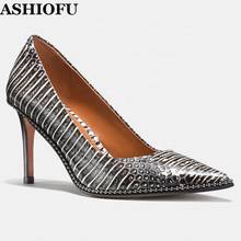 ASHIOFU Handmade Classic Women's High Heels Pumps Faux-Suede Banquet Dress Shoes Slip-on Evening Club Fashion Pumps Court Shoes 2024 - buy cheap