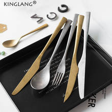 Kingpode 4 peças de cozinha retrô vintage, cultive 304 de aço inoxidável, faca de comida, restaurante, talheres, jantar, sobremesa 2024 - compre barato