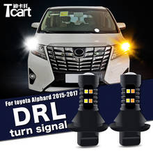 Автомобильные аксессуары для Toyota Alphard (AH30) 2015-2017 светодиодные дневные ходовые огни светильник Включите свет drl 2in1 2024 - купить недорого