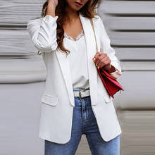 2022 Fashion Women Office Wear Pockets Blazers Coat Vintage Collar Long Sleeve Female Chic Tops Outerwear 2024 - buy cheap