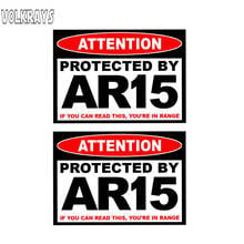 Volkrays 2 X Creative Car Sticker Protected AR15 Warning Gun Accessories Sunscreen Waterproof Reflective PVC Decal,6cm*10cm 2024 - buy cheap