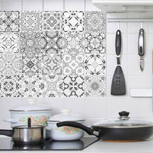 Grey Vintage Tiles Stickers Bathroom Kitchen Backsplash Waterproof PVC Wall Stickers Home Decor Art Wall Decals 20x100cm 2024 - buy cheap