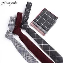 Lenços e gravatas casuais masculinos, conjunto de lenços e gravatas de até 6cm, moda casual, de algodão, com bolso 2024 - compre barato
