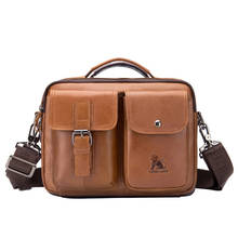 TopFight 2021New Casual Men's Shoulder Bag Leather Laptop Handbag Briefcase Male Computer Shoulder Bags Casual Men Bag Document 2024 - buy cheap